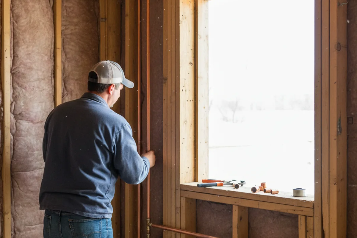 Licensed plumber running new copper supply lines in a Rillito home